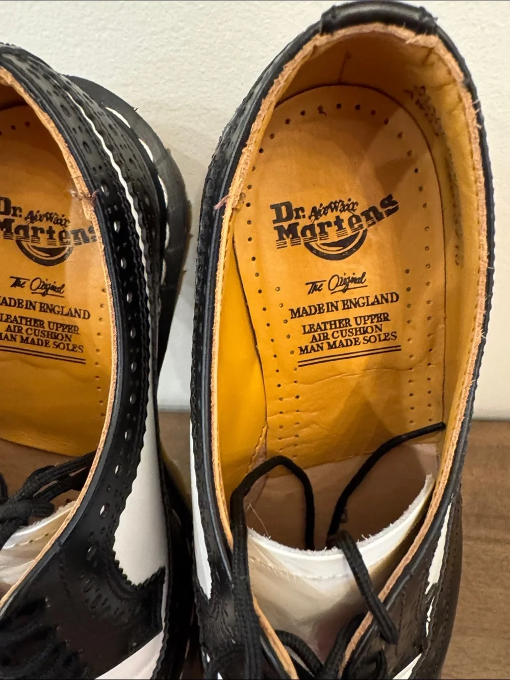 Dr. Martens Made in England OG Black & White Bex Brogue Oxfords